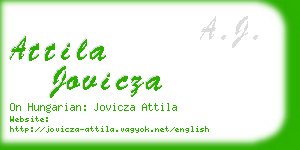 attila jovicza business card